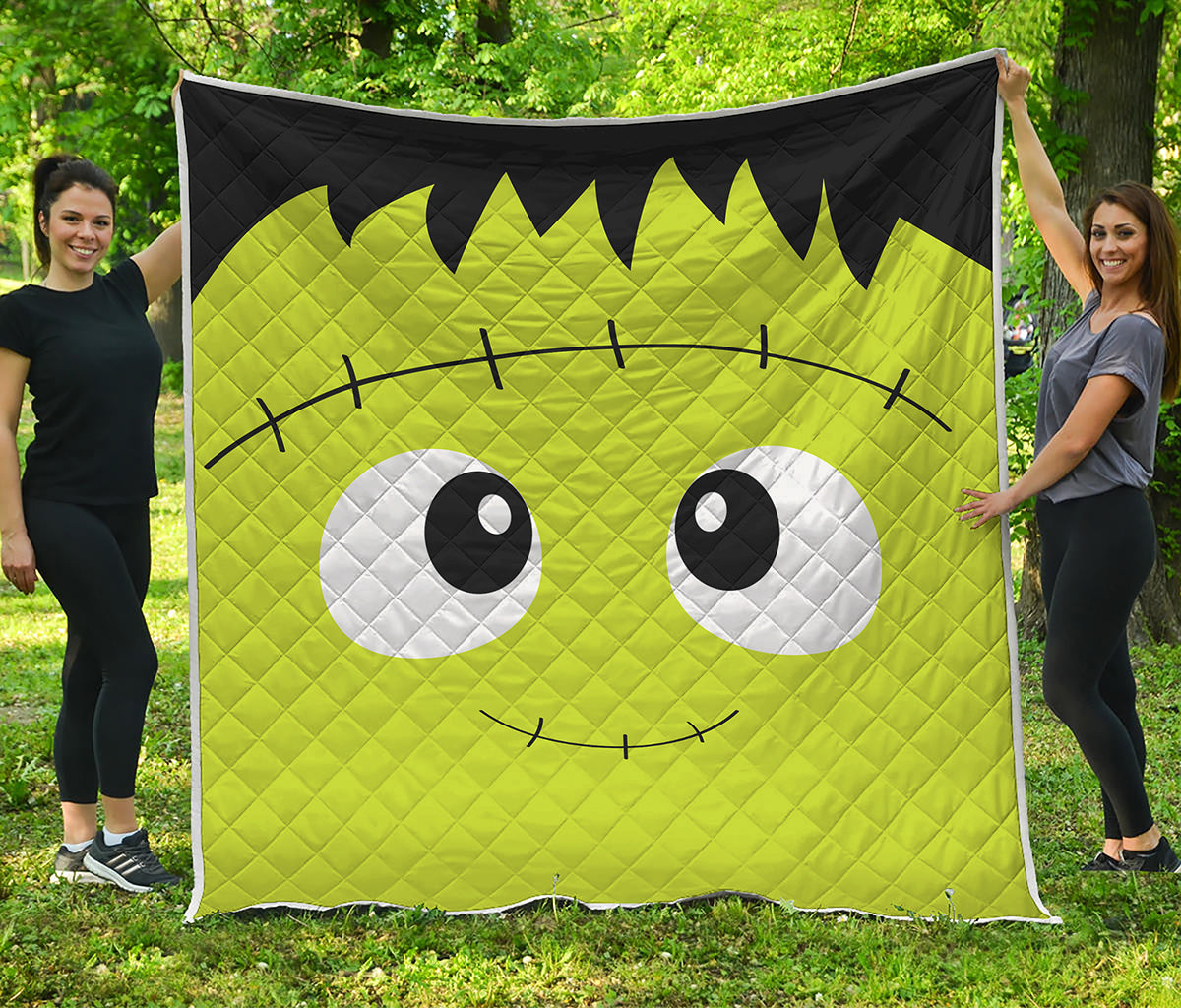 Cute Frankenstein Face Print Quilt
