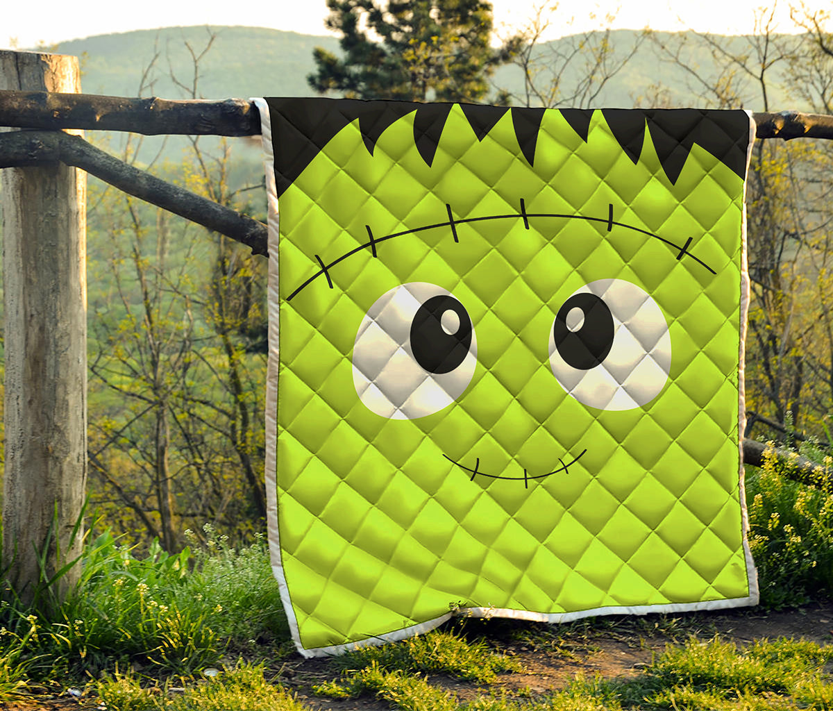 Cute Frankenstein Face Print Quilt