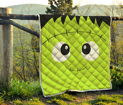 Cute Frankenstein Face Print Quilt