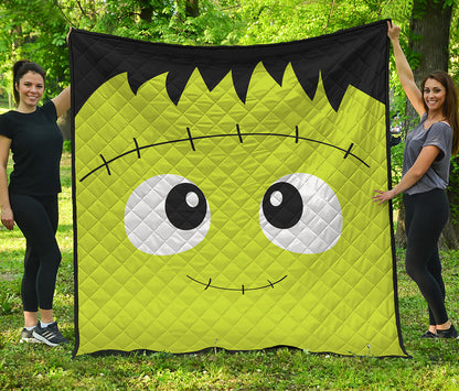 Cute Frankenstein Face Print Quilt