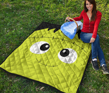 Cute Frankenstein Face Print Quilt
