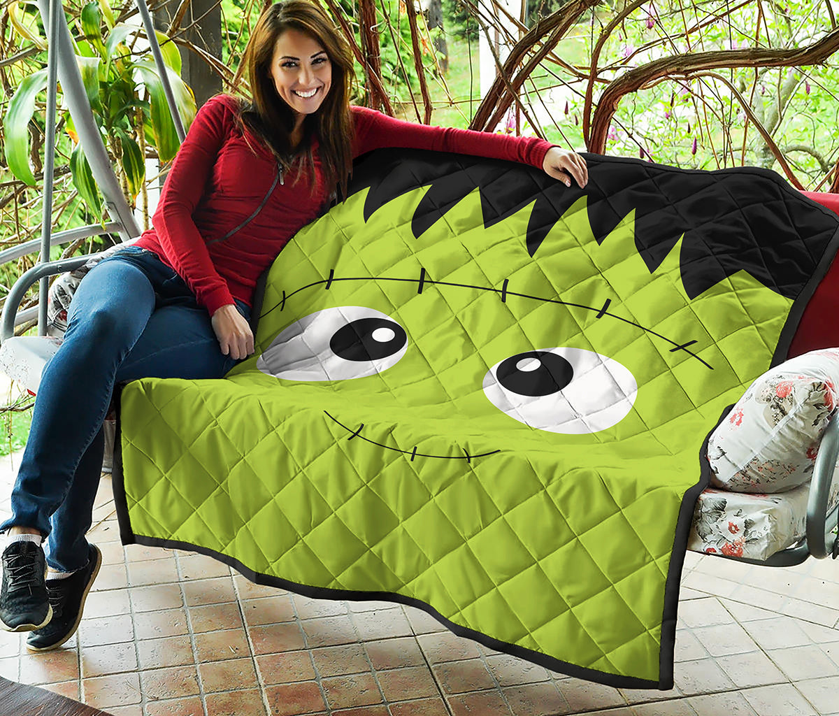 Cute Frankenstein Face Print Quilt
