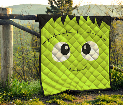 Cute Frankenstein Face Print Quilt