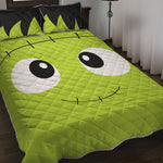 Cute Frankenstein Face Print Quilt Bed Set