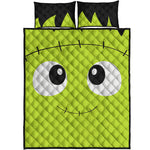 Cute Frankenstein Face Print Quilt Bed Set