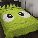 Cute Frankenstein Face Print Quilt Bed Set