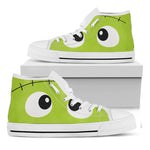 Cute Frankenstein Face Print White High Top Shoes