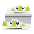 Cute Frankenstein Face Print White Low Top Sneakers