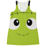 Cute Frankenstein Face Print Women's Racerback Tank Top