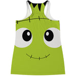 Cute Frankenstein Face Print Women's Racerback Tank Top