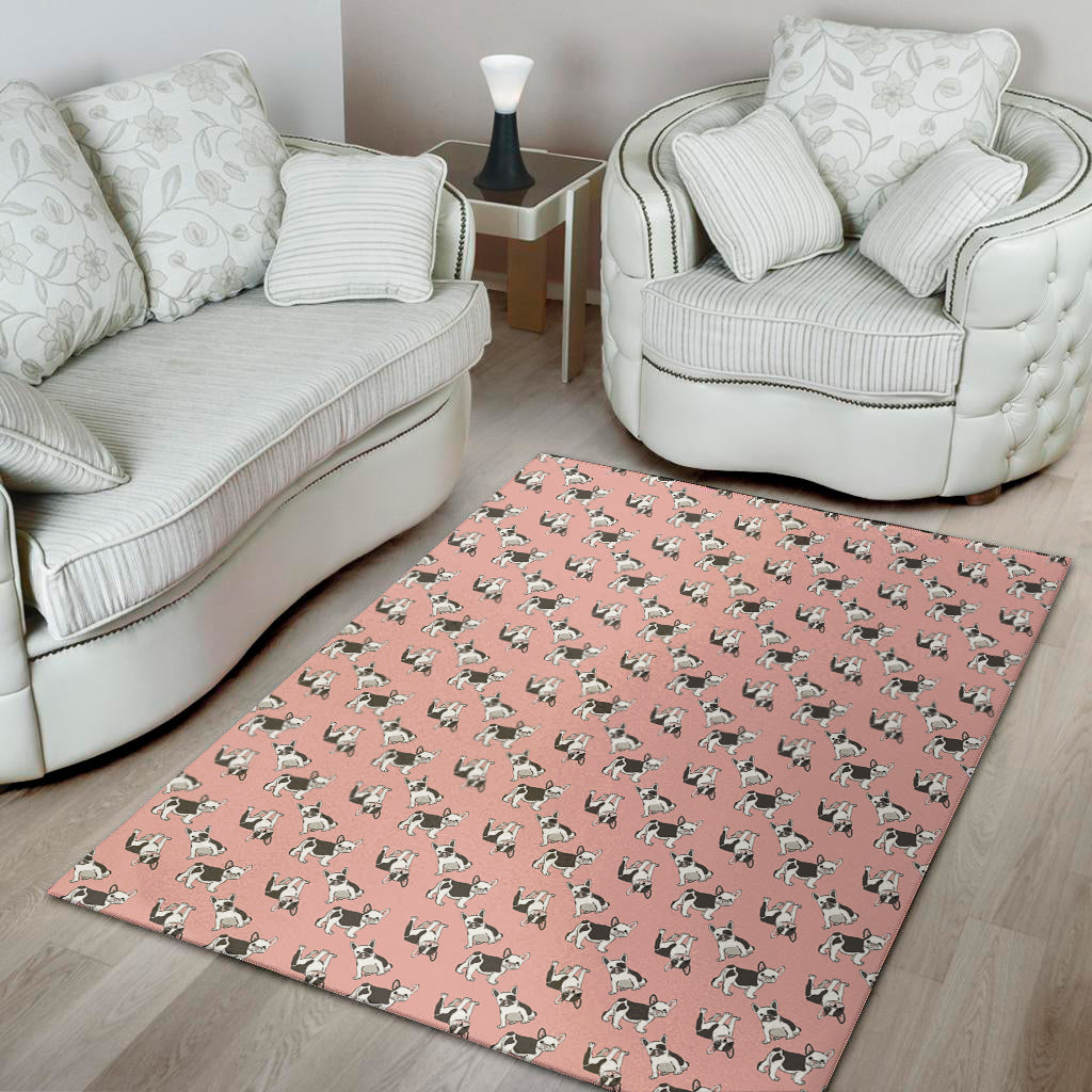Cute French Bulldog Puppy Pattern Print Area Rug