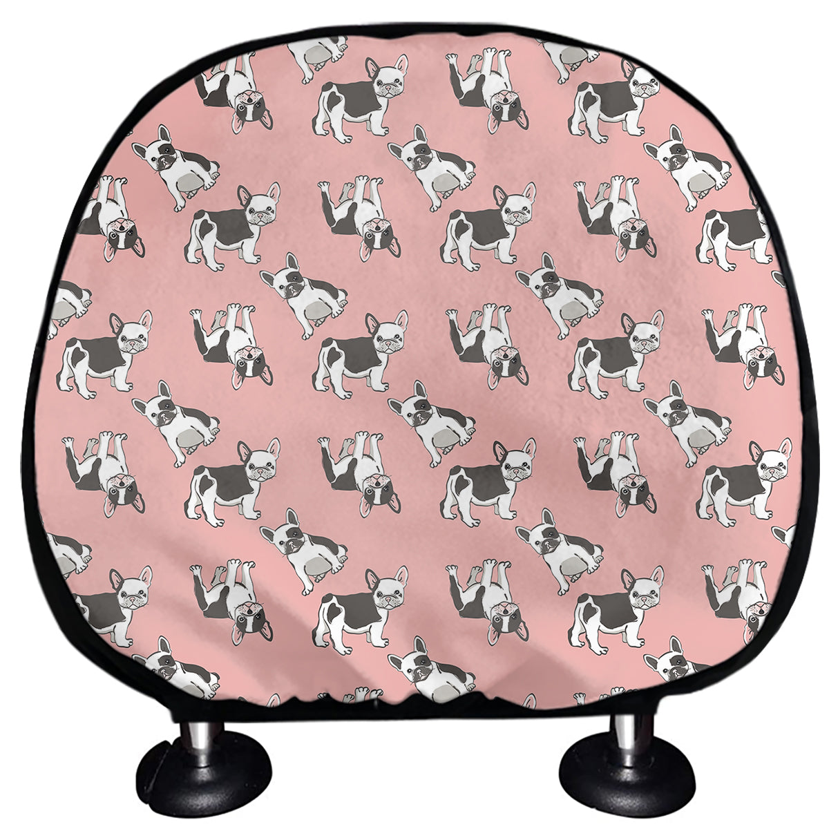 Cute French Bulldog Puppy Pattern Print Car Headrest Covers