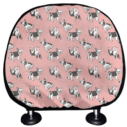 Cute French Bulldog Puppy Pattern Print Car Headrest Covers