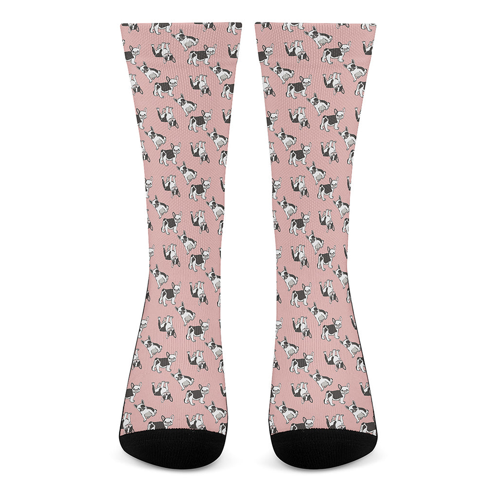 Cute French Bulldog Puppy Pattern Print Crew Socks