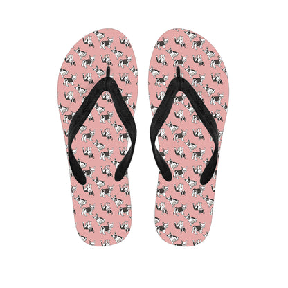 Cute French Bulldog Puppy Pattern Print Flip Flops