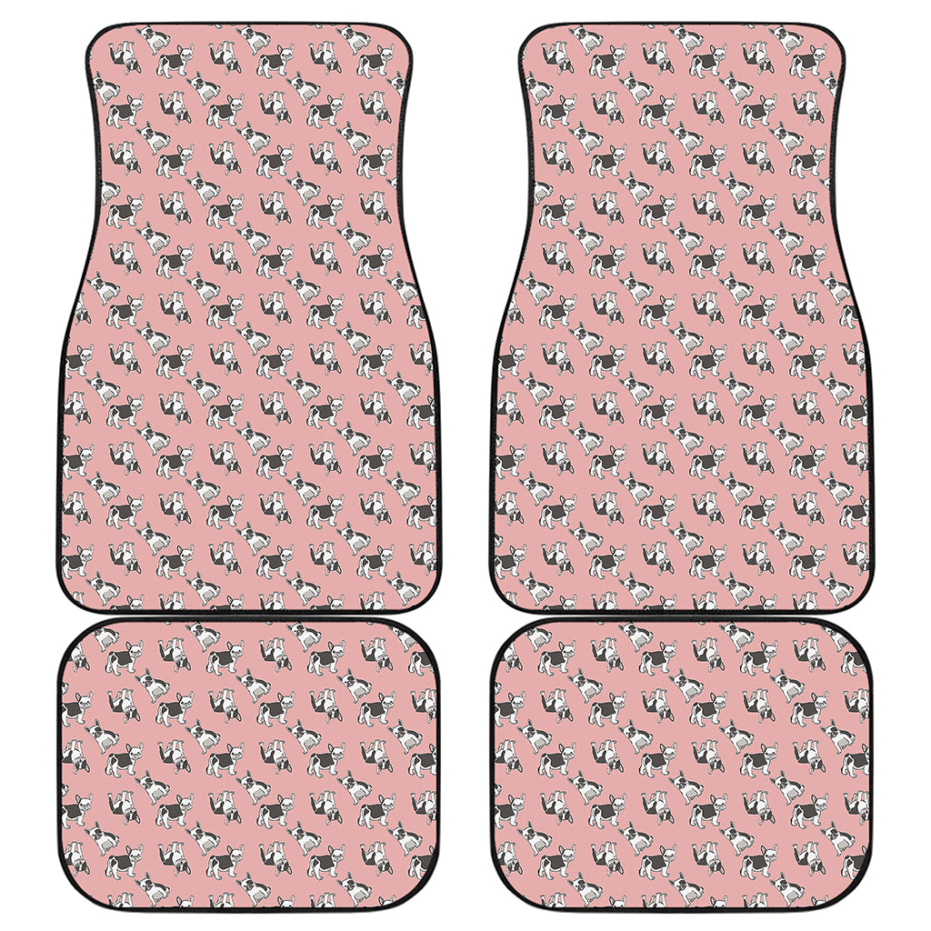 Cute French Bulldog Puppy Pattern Print Front and Back Car Floor Mats