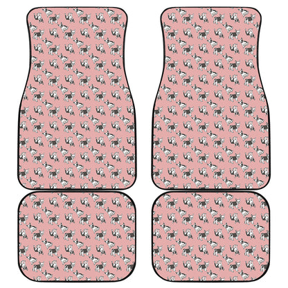 Cute French Bulldog Puppy Pattern Print Front and Back Car Floor Mats