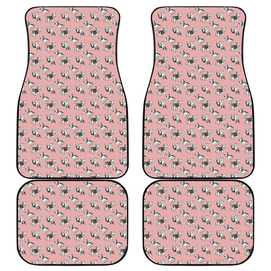 Cute French Bulldog Puppy Pattern Print Front and Back Car Floor Mats