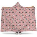 Cute French Bulldog Puppy Pattern Print Hooded Blanket