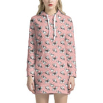 Cute French Bulldog Puppy Pattern Print Hoodie Dress
