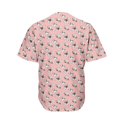Cute French Bulldog Puppy Pattern Print Men's Baseball Jersey
