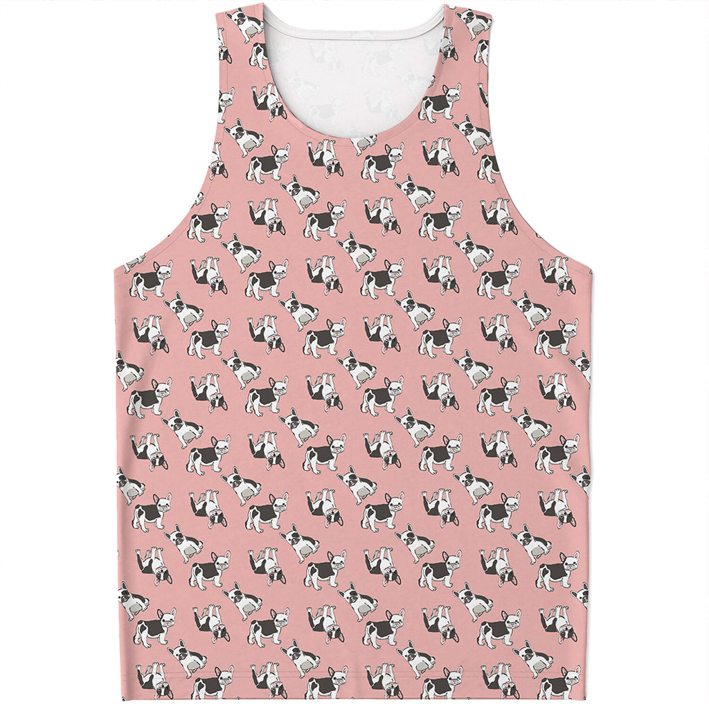 Cute French Bulldog Puppy Pattern Print Men's Tank Top