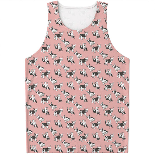 Cute French Bulldog Puppy Pattern Print Men's Tank Top