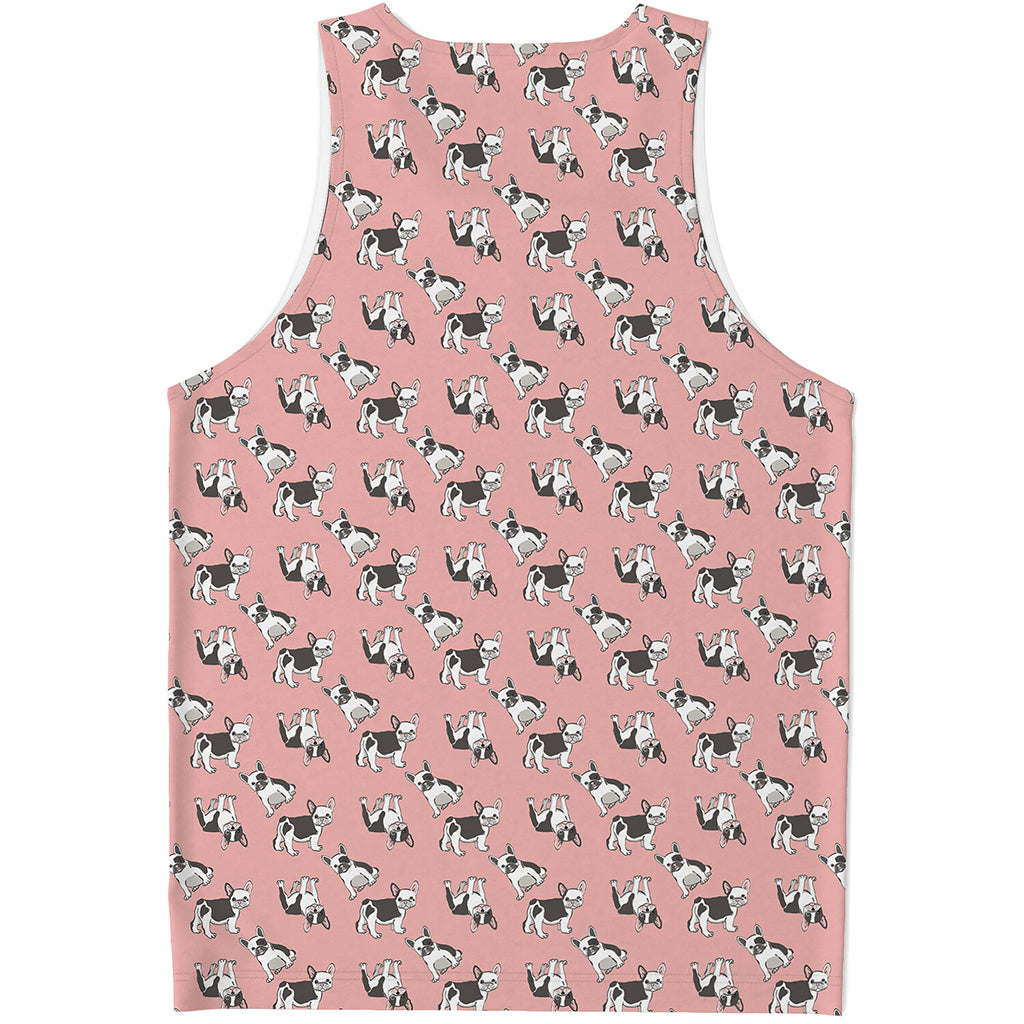 Cute French Bulldog Puppy Pattern Print Men's Tank Top