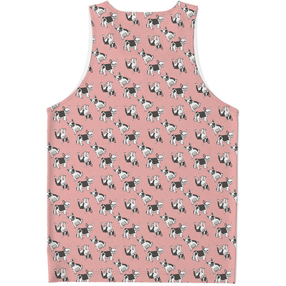 Cute French Bulldog Puppy Pattern Print Men's Tank Top