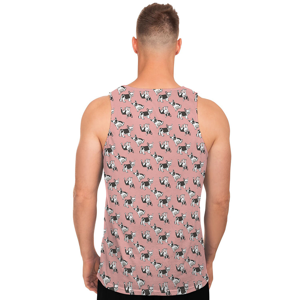 Cute French Bulldog Puppy Pattern Print Men's Tank Top