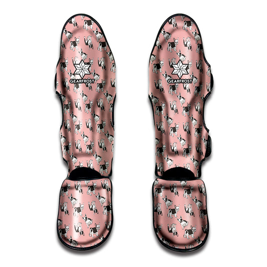 Cute French Bulldog Puppy Pattern Print Muay Thai Shin Guard