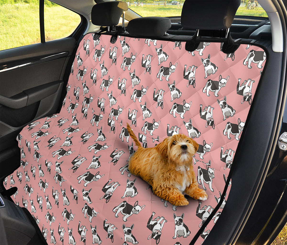 Cute French Bulldog Puppy Pattern Print Pet Car Back Seat Cover