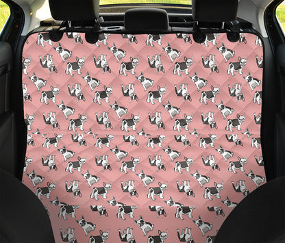 Cute French Bulldog Puppy Pattern Print Pet Car Back Seat Cover