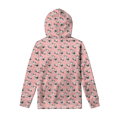 Cute French Bulldog Puppy Pattern Print Pullover Hoodie