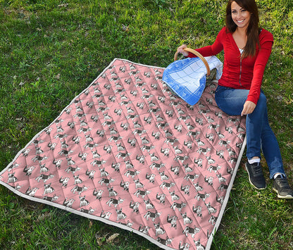 Cute French Bulldog Puppy Pattern Print Quilt
