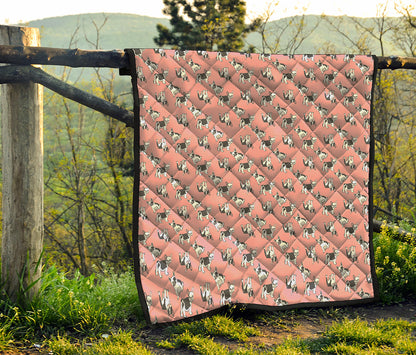 Cute French Bulldog Puppy Pattern Print Quilt