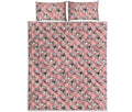 Cute French Bulldog Puppy Pattern Print Quilt Bed Set
