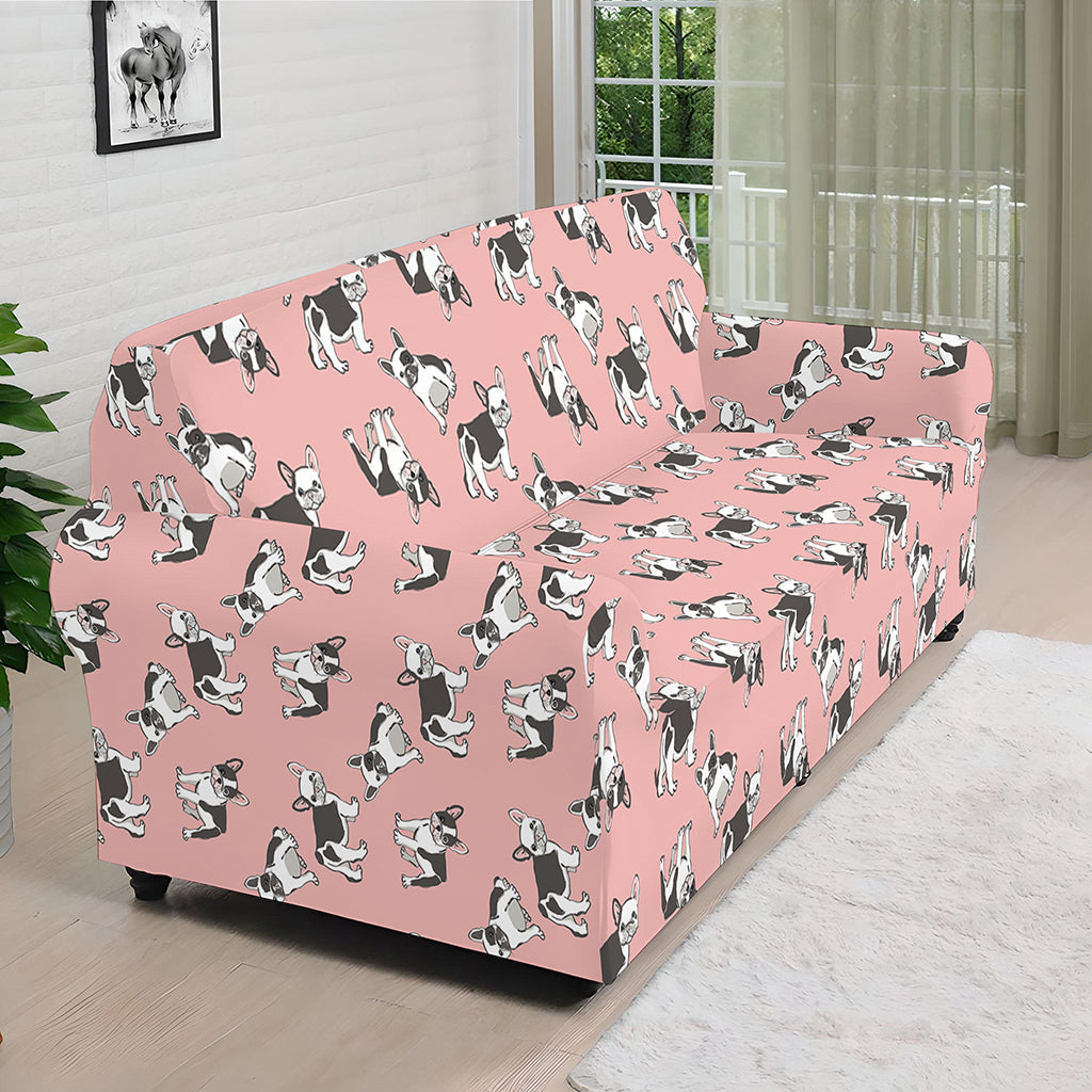 Cute French Bulldog Puppy Pattern Print Sofa Cover