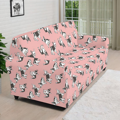 Cute French Bulldog Puppy Pattern Print Sofa Cover