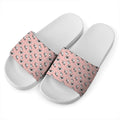 Cute French Bulldog Puppy Pattern Print White Slide Sandals