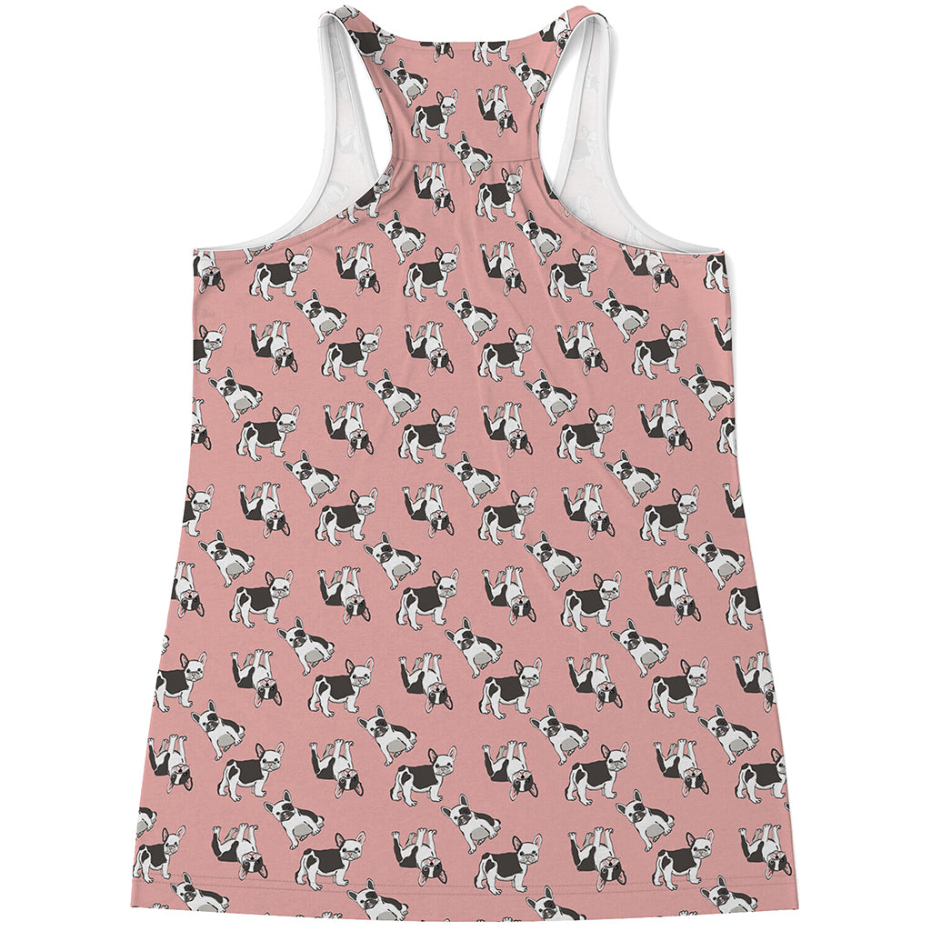 Cute French Bulldog Puppy Pattern Print Women's Racerback Tank Top