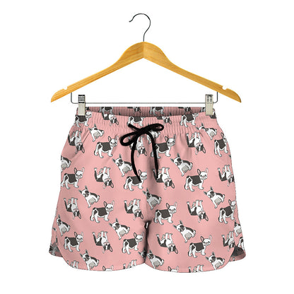 Cute French Bulldog Puppy Pattern Print Women's Shorts