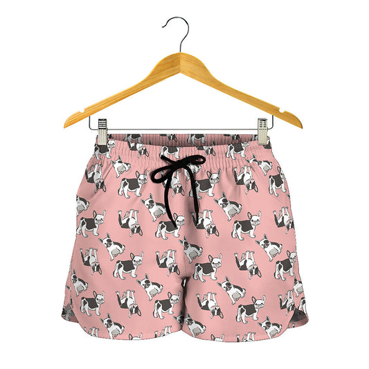 Cute French Bulldog Puppy Pattern Print Women's Shorts