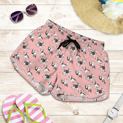 Cute French Bulldog Puppy Pattern Print Women's Shorts