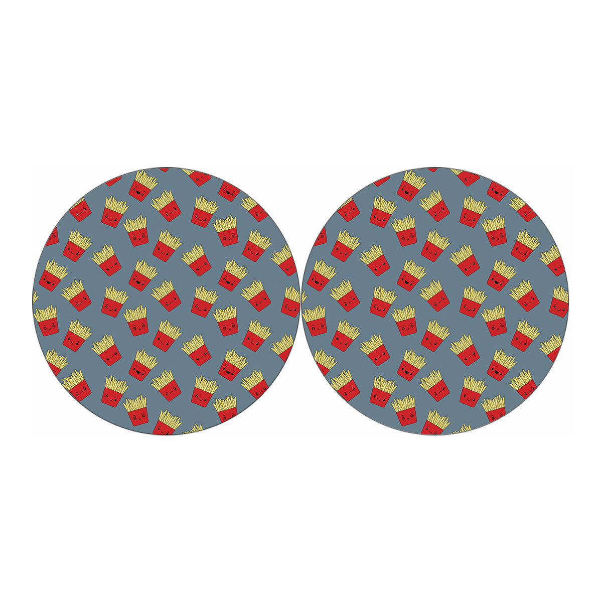 Cute French Fries Pattern Print Car Coasters