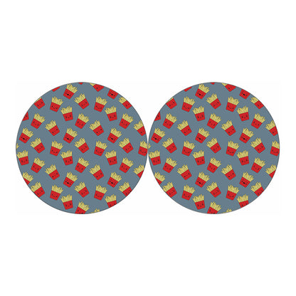 Cute French Fries Pattern Print Car Coasters
