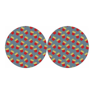 Cute French Fries Pattern Print Car Coasters