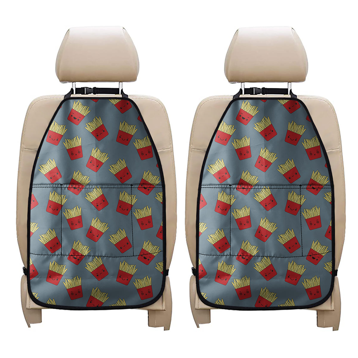 Cute French Fries Pattern Print Car Seat Organizers