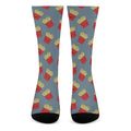 Cute French Fries Pattern Print Crew Socks
