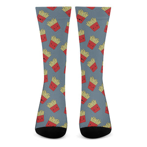 Cute French Fries Pattern Print Crew Socks